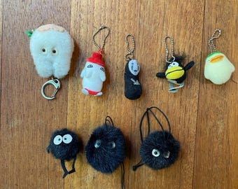 GROUP of 8 Vintage soft plush Spirited Away Charms