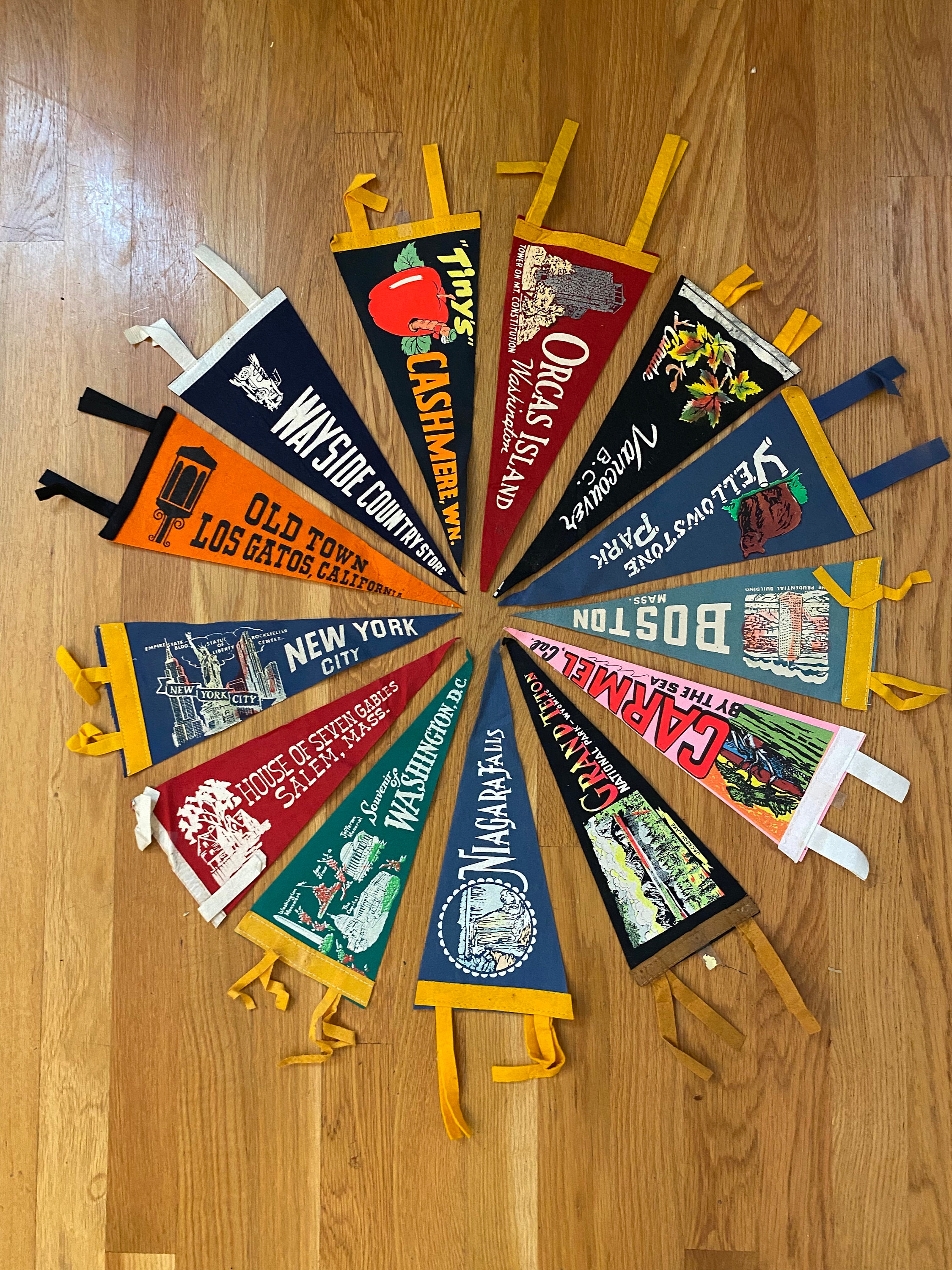 Various Vintage Souvenir Pennants Etsy