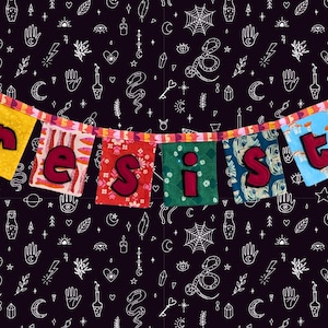 Handmade Resist Banner: Quilting Cotton Protest Decor