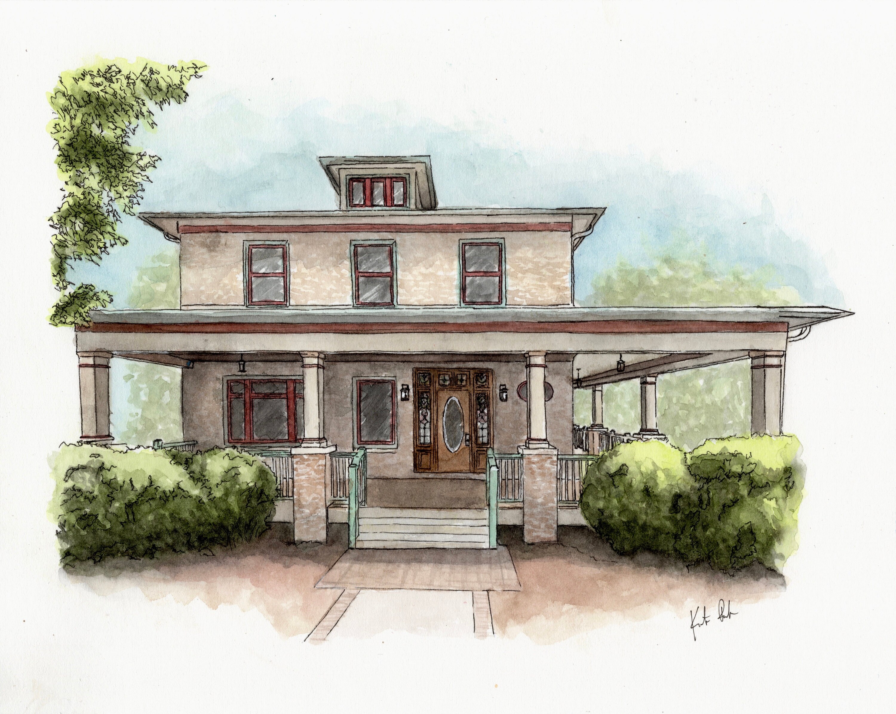 Custom Hand Painted Watercolor House Portrait - Etsy