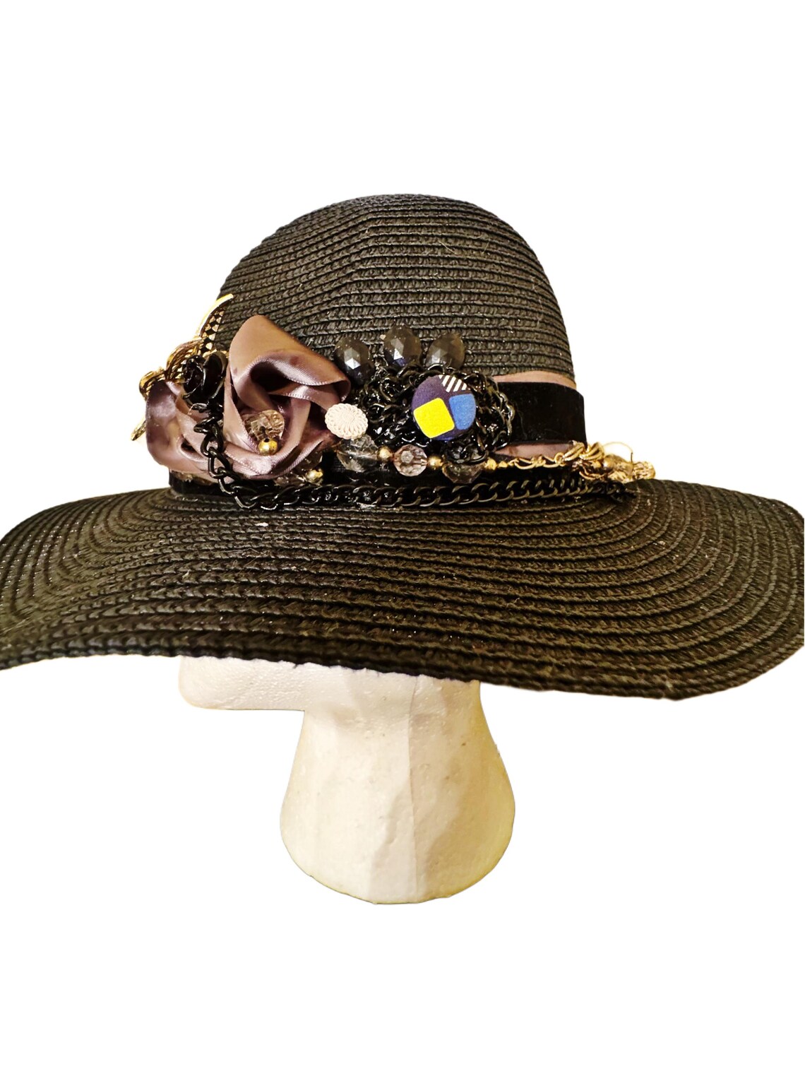 Black many Eras Vintage Chain Waterfall Hat - Etsy