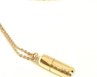 Take a Chill, Happy & Hope Pill Necklace