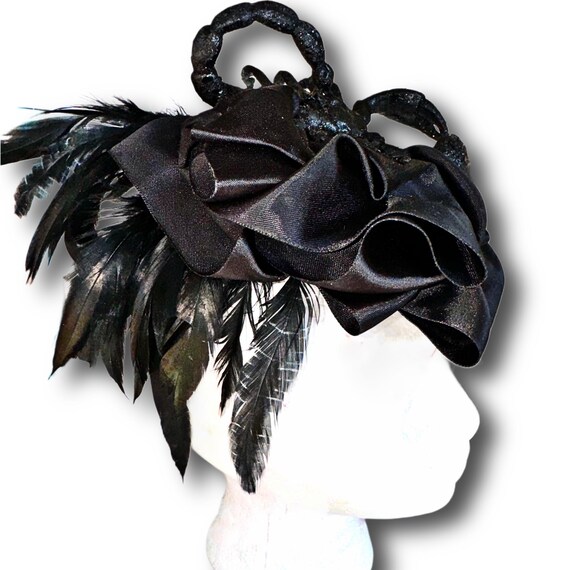 The Striking Scorpion, Satin & Feather Elegance Headband 