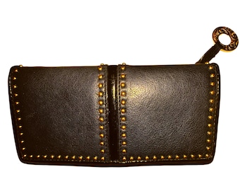 Vintage Brighton Black Leather Studded Wallet