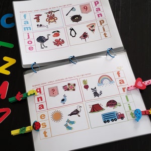 100% laminated, Beginning sounds clip activity, preschool to kindergarten phonics