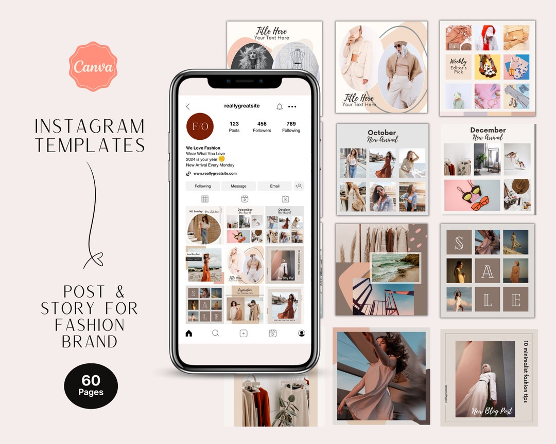 Fashion Instagram Post Template Canva Fashion Instagram Editable Canva ...