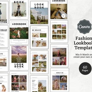 Lookbook Template Canva Magazine Style Template Canva Lookbook Template Fashion Catalog Canva Boho Style Look Book Ebook Template Fashion
