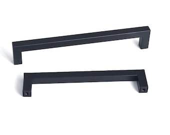 Armário de cozinha porta gaveta armário móveis quadrado preto alça luxuosa decoração para casa 140mm, 204mm
