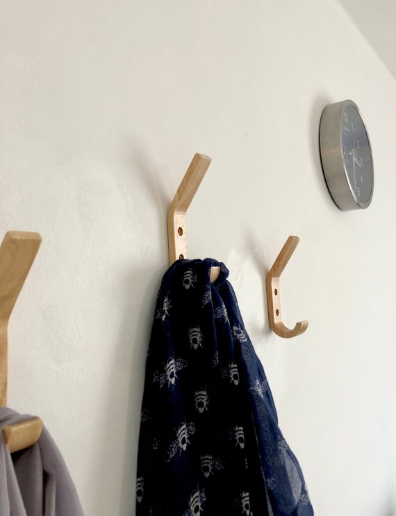 Wooden Handmade Natural colour J hooks, clothing hooks, coat hooks, towel hooks, storage holders, Bedroom hooks, entryway hooks, bathroom