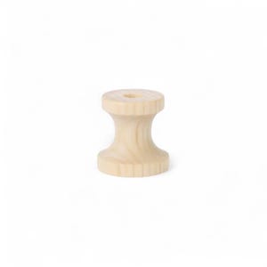Pomo torneado de madera de abedul de 21 mm – Estilo carrete decorativo