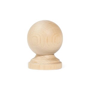 Pomello classico rotondo per mobile in legno di betulla da 33 mm
