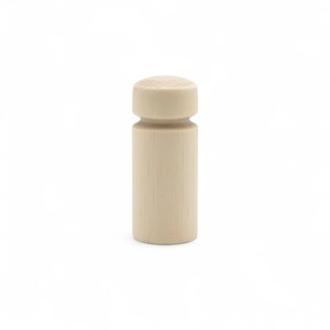 33 mm berkenhouten knijperknop – lang gedraaide stijl