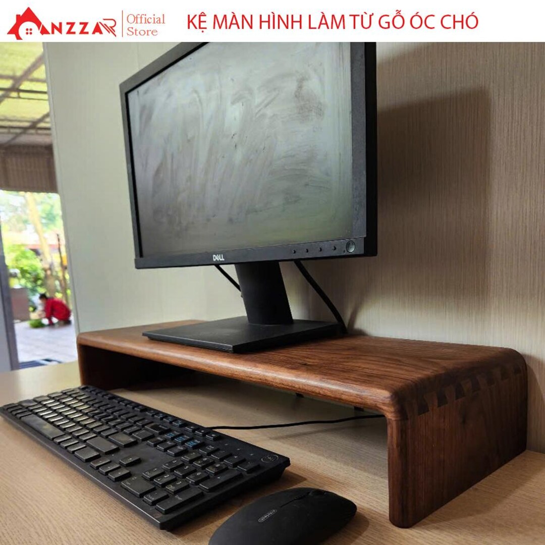 Curved Desk Riser Solid Walnut Monitor Stand – Curved Wooden Desktop Riser for Desk - Etsy