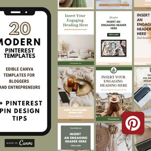 20 Modern Pinterest Pin Templates for Your Blog and Business | Editable ...
