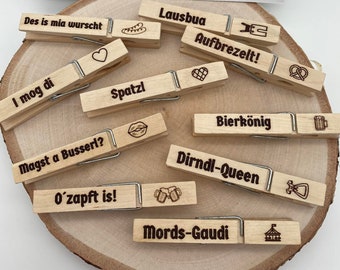 Oktoberfest Glupperl / clothespin with engraving / Oktoberfest set / wooden clip / Wiesn / Glubbal / Glubberl / Oktoberfest / accessories / set