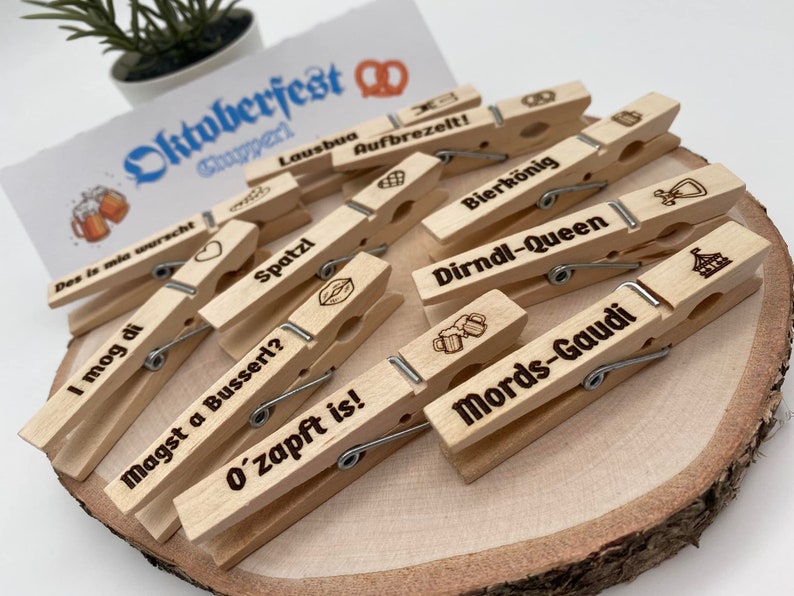 Oktoberfest Glupperl / Wäscheklammer mit Gravur / Wiesn-Set / Holzklammer / Wiesn / Glubbal / Glubberl / Oktoberfest / Accessoires / Set Bild 6