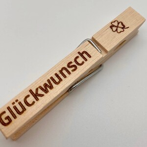 Wäscheklammer mit Wunschgravur / Holzklammer / Name / Wäscheklammer mit
