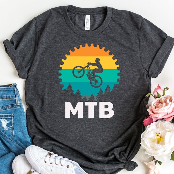 MTB T-Shirt, Mountain Bike Shirt ,Bike Shirts, Gift For Mountain Biker, Tees For Bike Lover, Adventurer Tee, Explorer Tshirt, Cycling Outfit