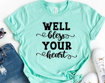 Koszulka Blessings | Koszulka z zabawnym cytatem | Koszulka z sarkazmem | Koszulka z zabawnymi słowami | Inspirujący cytat | Koszulka Well Bless Your Heart | Koszulka minimalistyczna