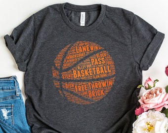 Basketball Shirts, Gift For Basketball Lover, Cool T-Shirt For Basketball Fan, Basketball Season Outfit, Game Day Shirt, Sports Lover Tees