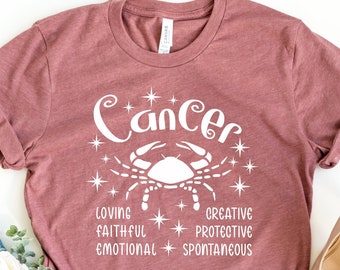 Tag det op sortere knus Cancer Shirt Zodiac Sign Tshirt Cancer Zodiac T-shirt - Etsy