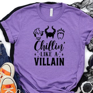 Chillin Like a Villain T-Shirt | Joker Evil Outfit | Girls Halloween Shirt | Cozy Womens Halloween T Shirt | Halloween Movie Tee Shirt