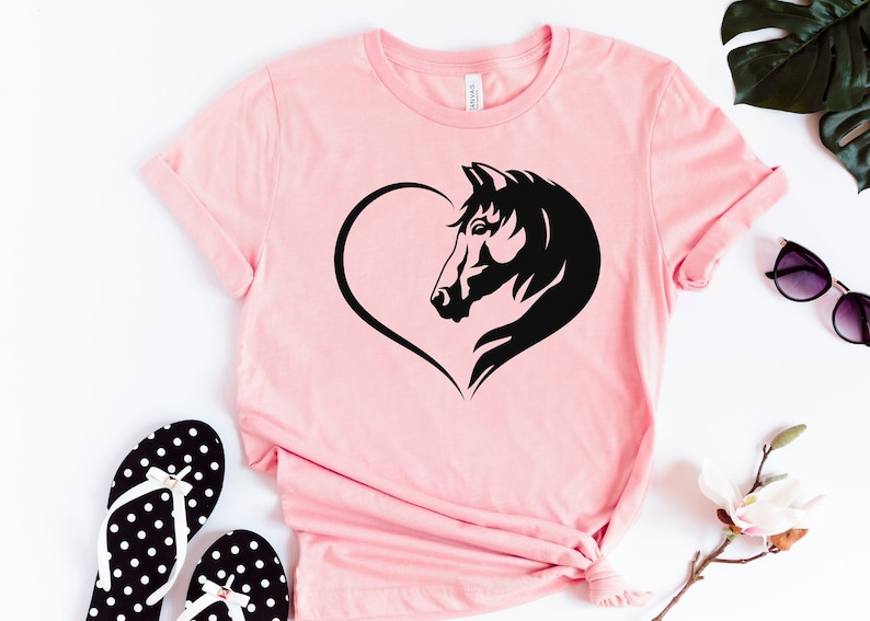 Horse Lover Shirt Horse Heart Tshirt Horse Girl Shirts Etsy