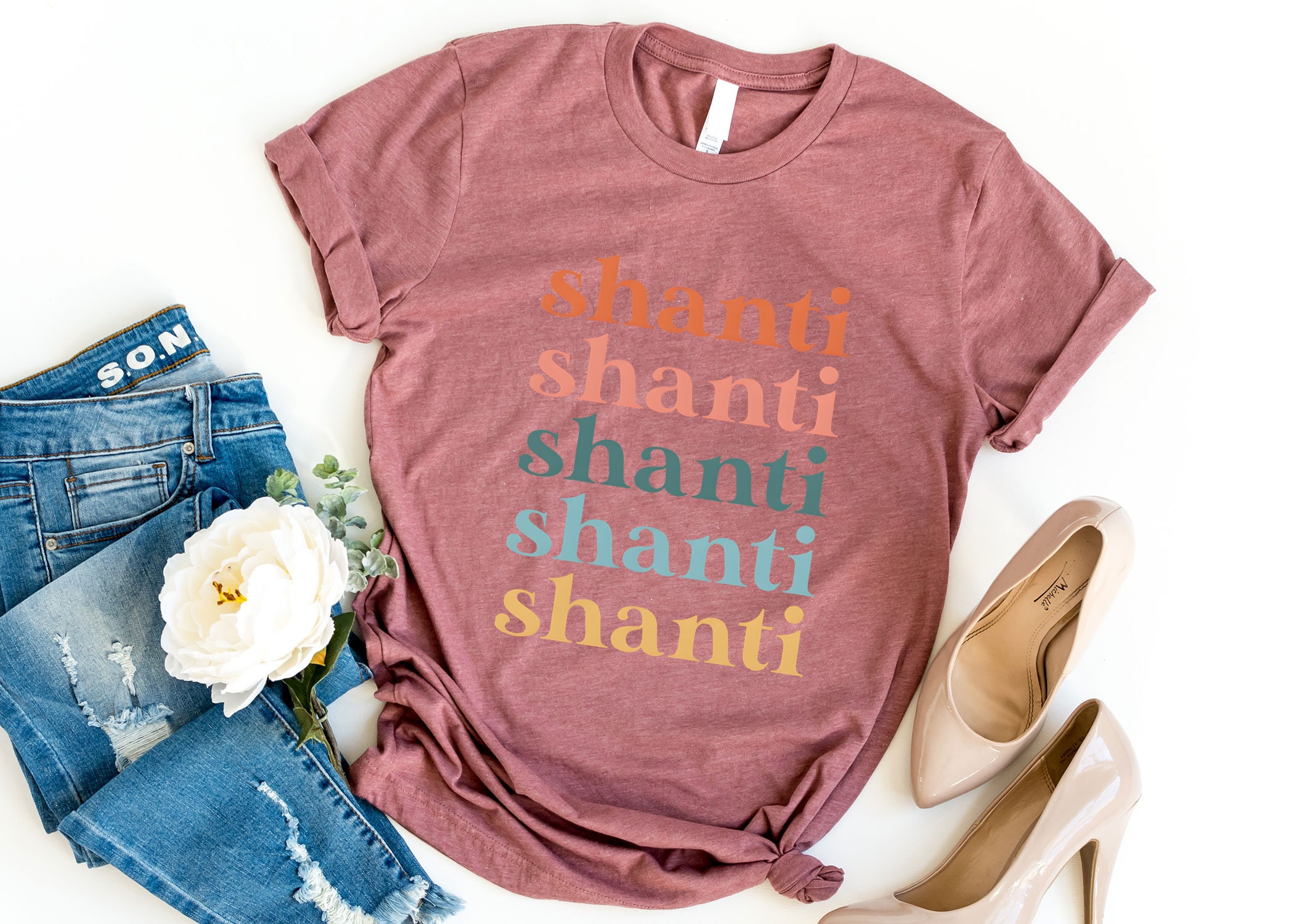 Shanti Roupas Shanti Shirt - Hinduism Shanti T-shirt - Women Yoga Shirt - Zen Peace ...