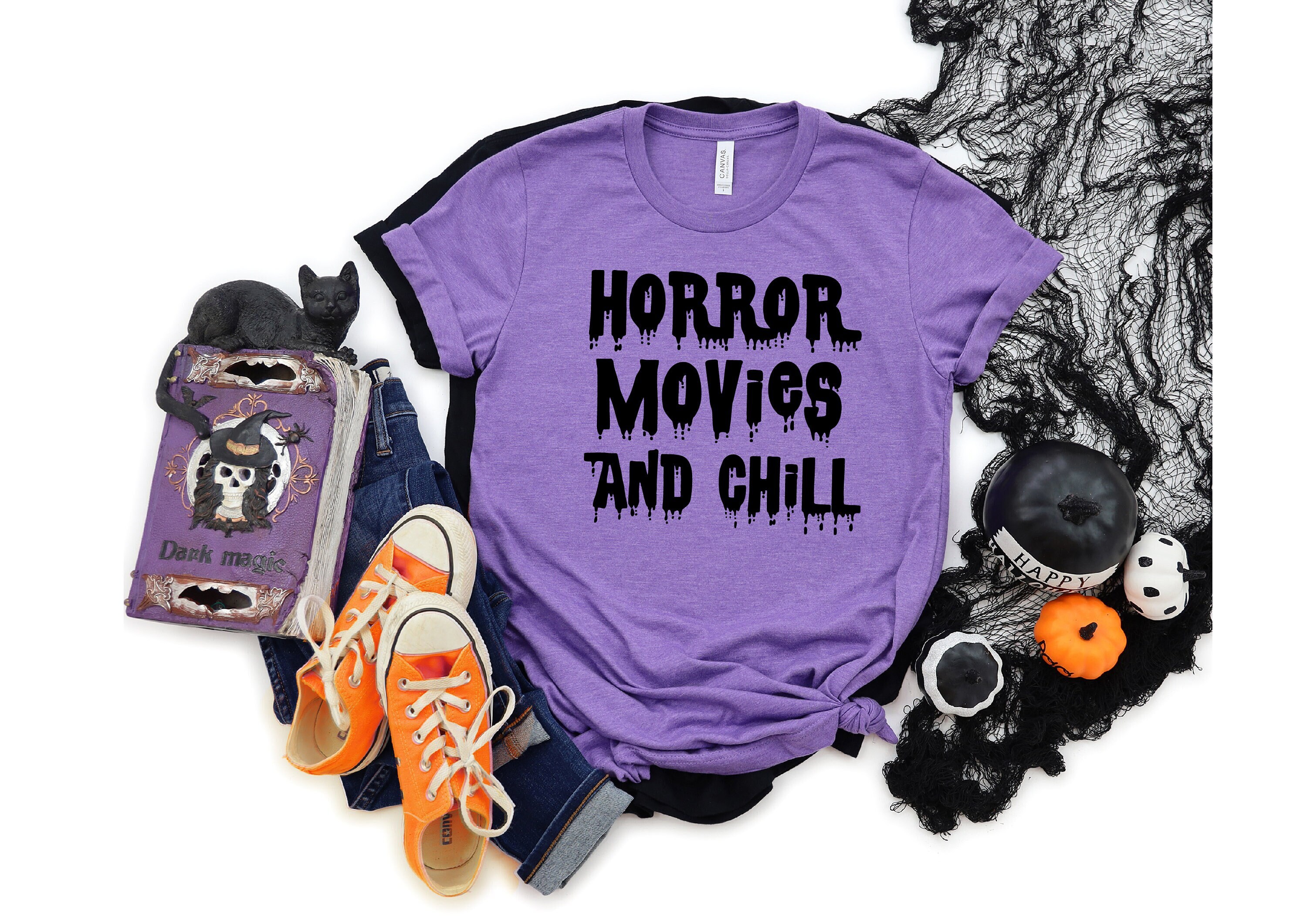 Horror Movies and Chill TShirt Horror Friends Halloween Etsy
