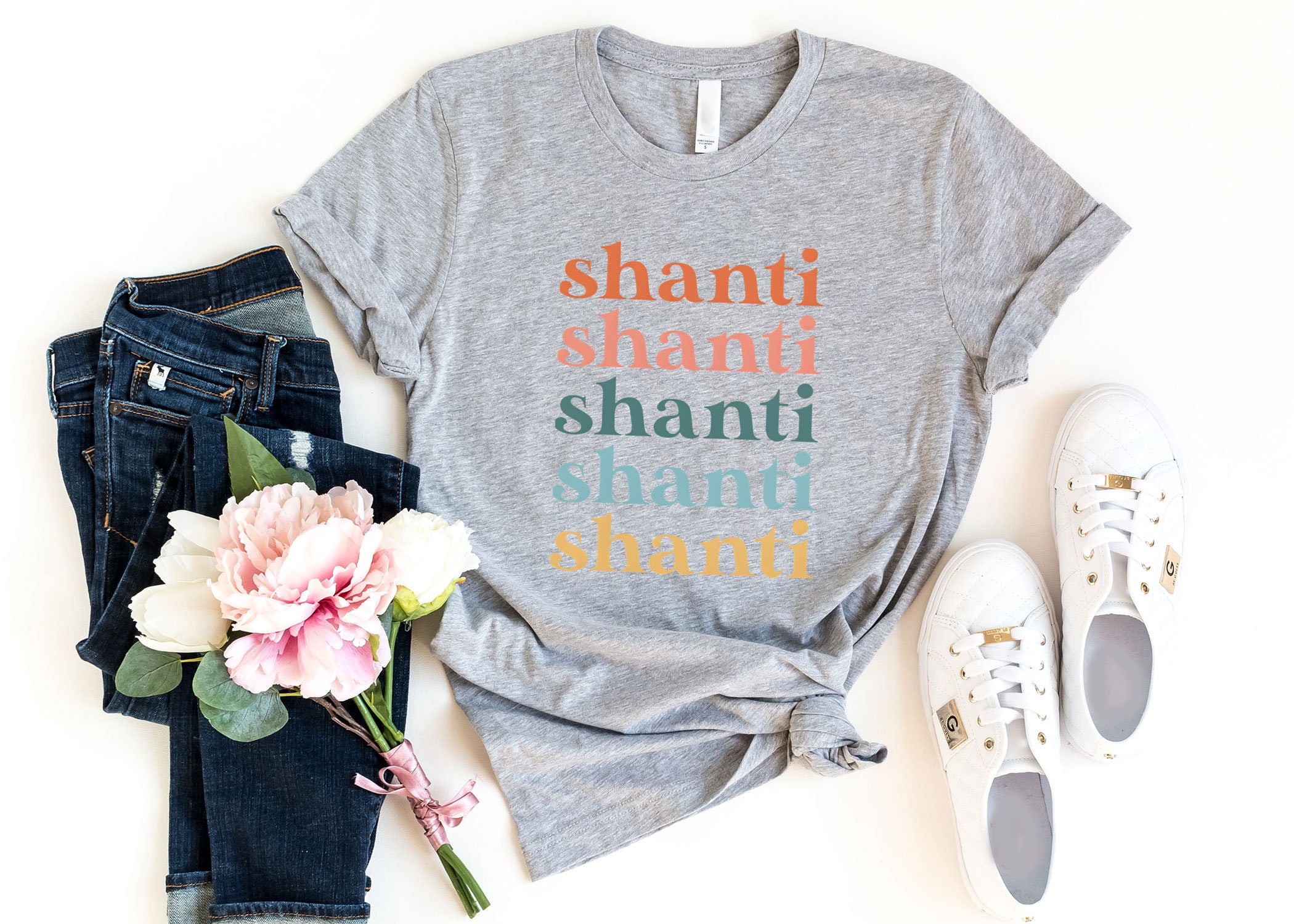 Shanti Roupas Shanti Shirt - Hinduism Shanti T-shirt - Women Yoga Shirt - Zen Peace ...