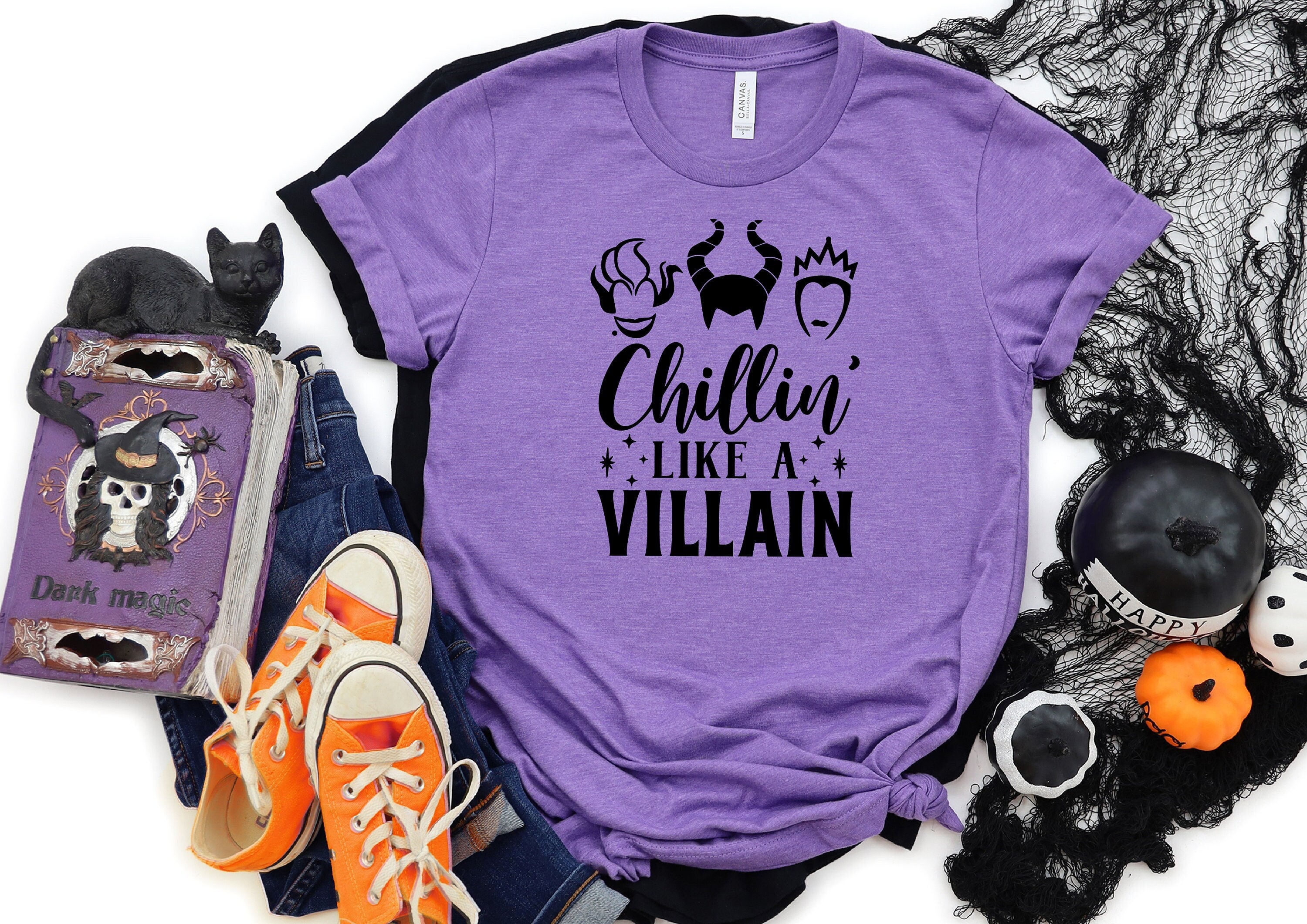 Chillin Like a Villain T-Shirt | Joker Evil Outfit | Girls Halloween Shirt | Cozy Womens Halloween T Shirt | Halloween Movie Tee Shirt