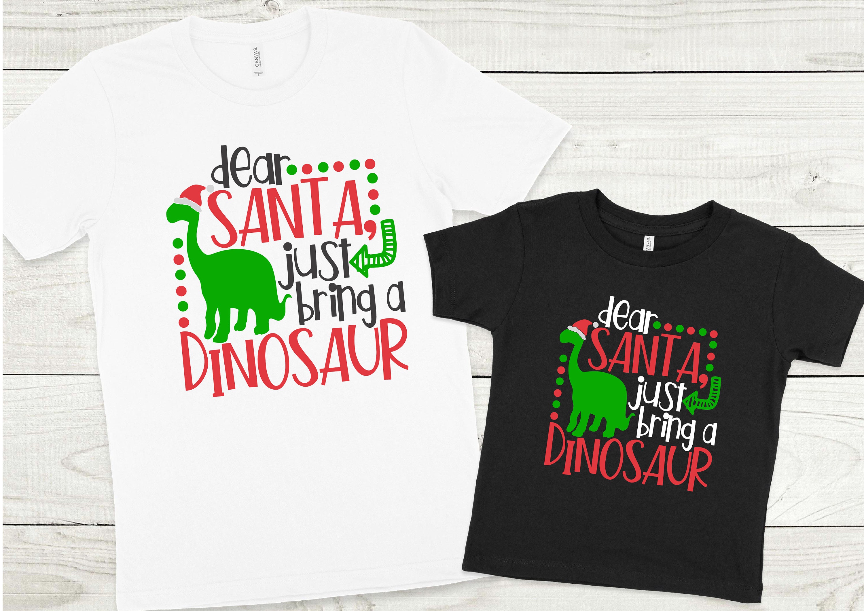 Discover Dear Santa Just Bring A Dinosaur Tshirt | Christmas Baby Bodysuit | Dinosaur Shirt for Girl, Boy | Kid Toddler Tee | Infant Clothing