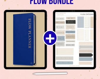 FLOW Digital Planner Bundle | Undated Planner & Digital Stickers for Goodnotes and Noteful