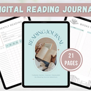 Digital Reading Journal, Reading Tracker, Digital Reading Planner, Goodnotes Reading Journal
