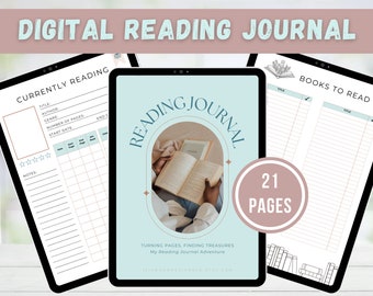 Digital Reading Journal, Book Tracker, Planner (21 Pages)