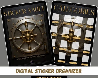 Digital Sticker Vault, Sticker Organizer, Goodnotes & Noteful (PDF)