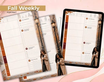 Fall Weekly Planner Page, Digital and Printable planner