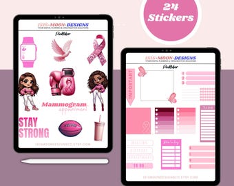 Breast Cancer Awareness Stickers: Pinktober Planner Decorations (Digital Download)