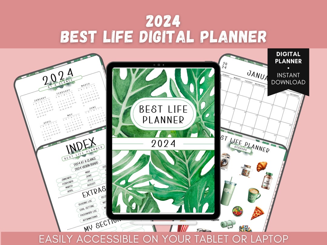 2024 Digital Planner, 2024 Best Life Planner, Goodnotes Planner, Etsy