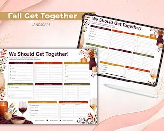 Fall Get Together, Fall Party Planner, Digital and Printable Party Planning for Fall, Autumn