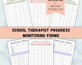 Schultherapie Fortschritt Monitor Forms: OT SLP PT Datensammlung (druckbare digitaler Download)