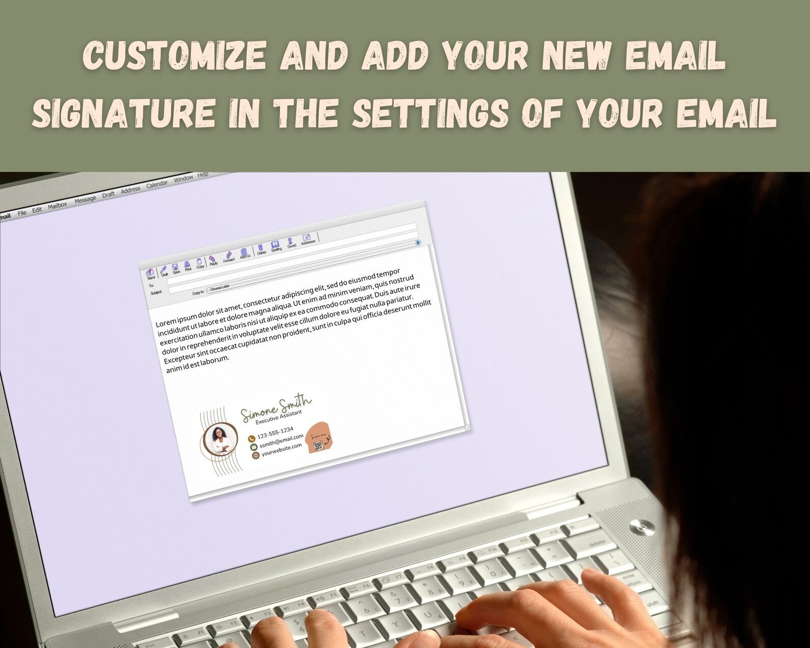 Email Signature Template for Canva With Picture or Logo, Gmail ...