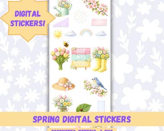 Meadow in Boom Spring Digital Stickers, Digital Planner Stickers, Goodnotes, Noteful, PNG