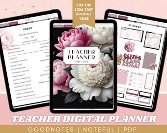 2026-2027 Teacher Digital Planner, Goodnotes, Noteful, Hyperlinked PDF