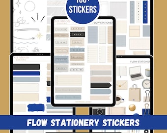 FLOW Digital Planner Stickers | Digital Stationery Stickers for Goodnotes & Noteful