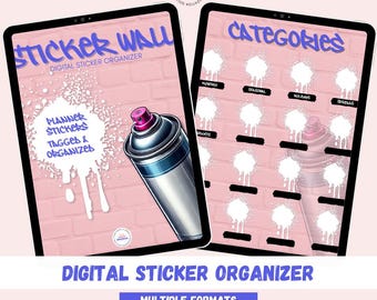 Digital Sticker Organizer, Hyperlinked Sticker Book for GoodNotes, Noteful (PDF, Goodnotes, Noteful file)