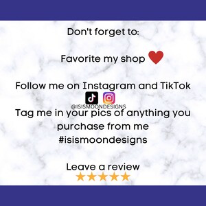 K&ouml;nnte beinhalten: Vergiss nicht: F&uuml;ge meinen Shop zu deinen Favoriten hinzu. Folge mir auf Instagram und TikTok @ISISMOONDESIGNS. Markiere mich in deinen Bildern von allem, was du bei mir kaufst #isismoondesigns. Hinterlasse eine Bewertung.