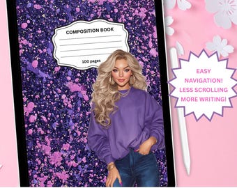 Hyperlinked Digital Notebook, Quick Links, 100 Lined Pages (PDF Download)
