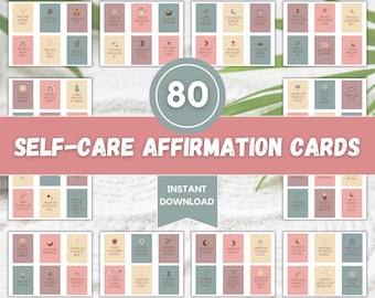Affirmationskarten für Selbstfürsorge: 80 druckbare positive Affirmationen (PDF)