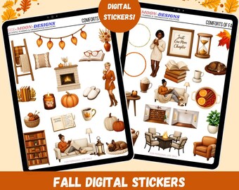 Comforts of Fall Digital Planner Stickers | GoodNotes, Noteful & PNG Files | Pre-cropped